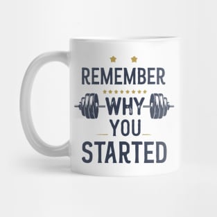 Remember Why You Started. Gym Motivational Mug